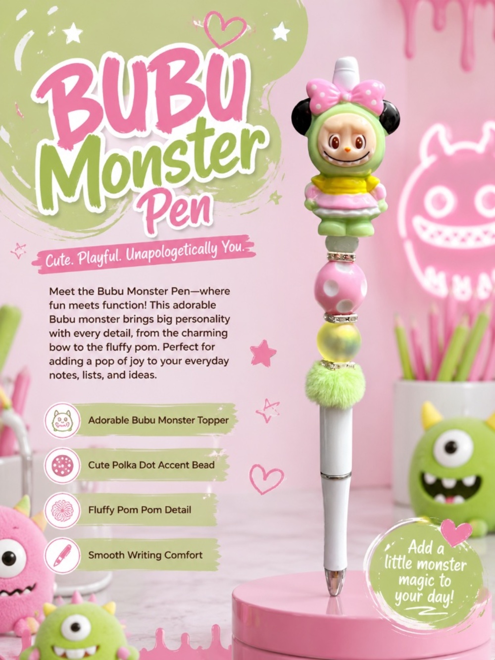 Bow-Topped Bubu Pen